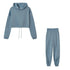 Women’s Winter and Autumn Two-Piece Tracksuit - Oversized Sweatshirt Solid Color Sportswear Hoodie - Warms Hoodies